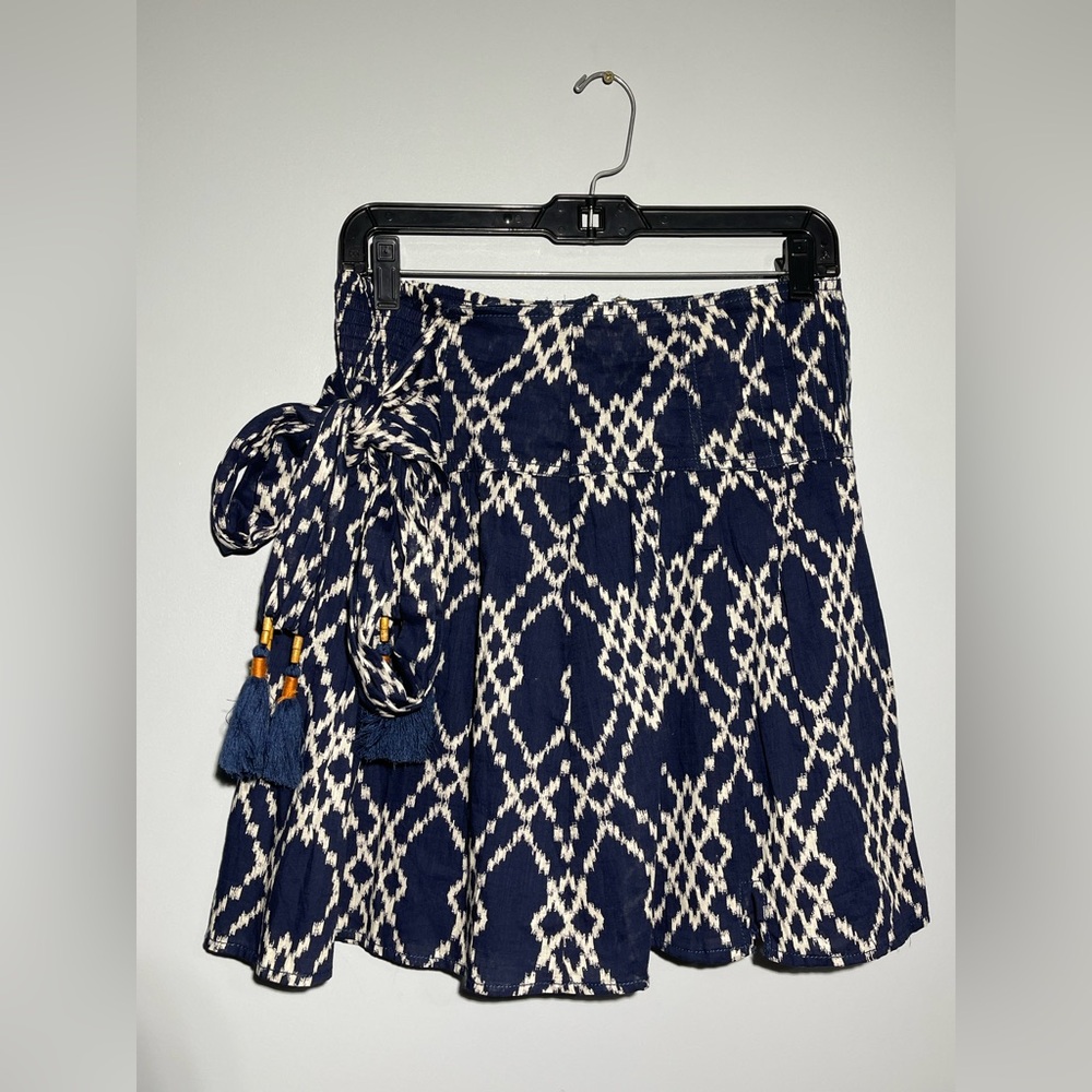 Anthropologie Blue and White Circle Skirt